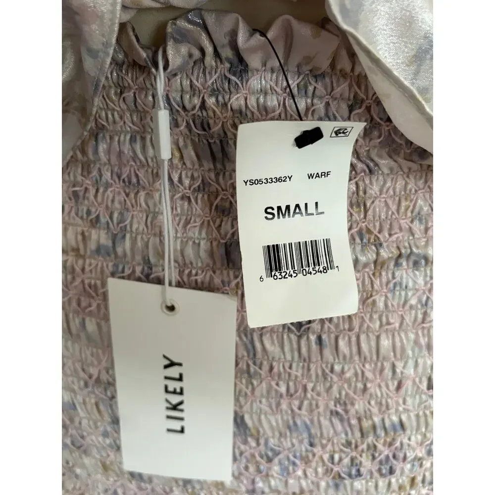 LIKELY Riviera Top & Kenzie Skirt Matching Set - Watercolor Silver - Size Small